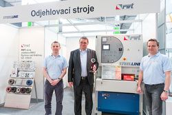 RWT vystava For  industry 2014 zleva Tomas Uher obchodni reditel Petr Rojek jednatel Petr Havel obchodni manazer